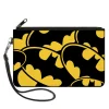 Canvas Zipper Wallet - LARGE - Bat Signals CLOSE-UP Stacked Yellow Black
