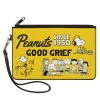 Canvas Zipper Wallet - LARGE - PEANUTS Gang SINCE 1950 GOOD GRIEF Group Pose Yellow/Black
