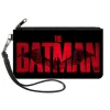 Canvas Zipper Wallet - LARGE - THE BATMAN Movie Bat Title Weathered Black Red