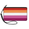 Canvas Zipper Wallet - LARGE - Flag Lesbian Five Stripe Oranges White Pinks