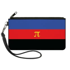 Canvas Zipper Wallet - LARGE - Flag Polyamorous Pi Symbol Blue Red Black Yellow