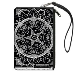 Canvas Zipper Wallet - LARGE - Supernatural Devil's Trap Symbol CLOSE-UP Black White