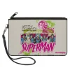 Canvas Zipper Wallet - LARGE - Superman LAST SON OF KRYPTON Poses White/Multi Color