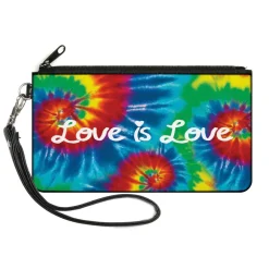 Canvas Zipper Wallet - LARGE - LOVE IS LOVE BD Tie Dye White