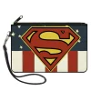 Canvas Zipper Wallet - LARGE - Superman Shield Americana Red/White/Blue/Yellow