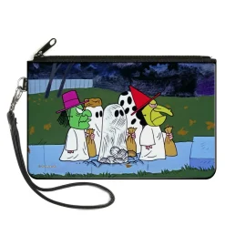 Canvas Zipper Wallet - LARGE - Peanuts Gang Halloween Trick or Treat Group Pose