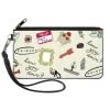 Canvas Zipper Wallet - LARGE - FRIENDS Show Icons Collage White