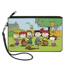Canvas Zipper Wallet - LARGE - Peanuts Gang Backyard Baseball Group Pose