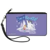 Canvas Zipper Wallet - LARGE - FROSTY THE SNOWMAN Skating with Karen COME ON FROSTY! Purple Blues