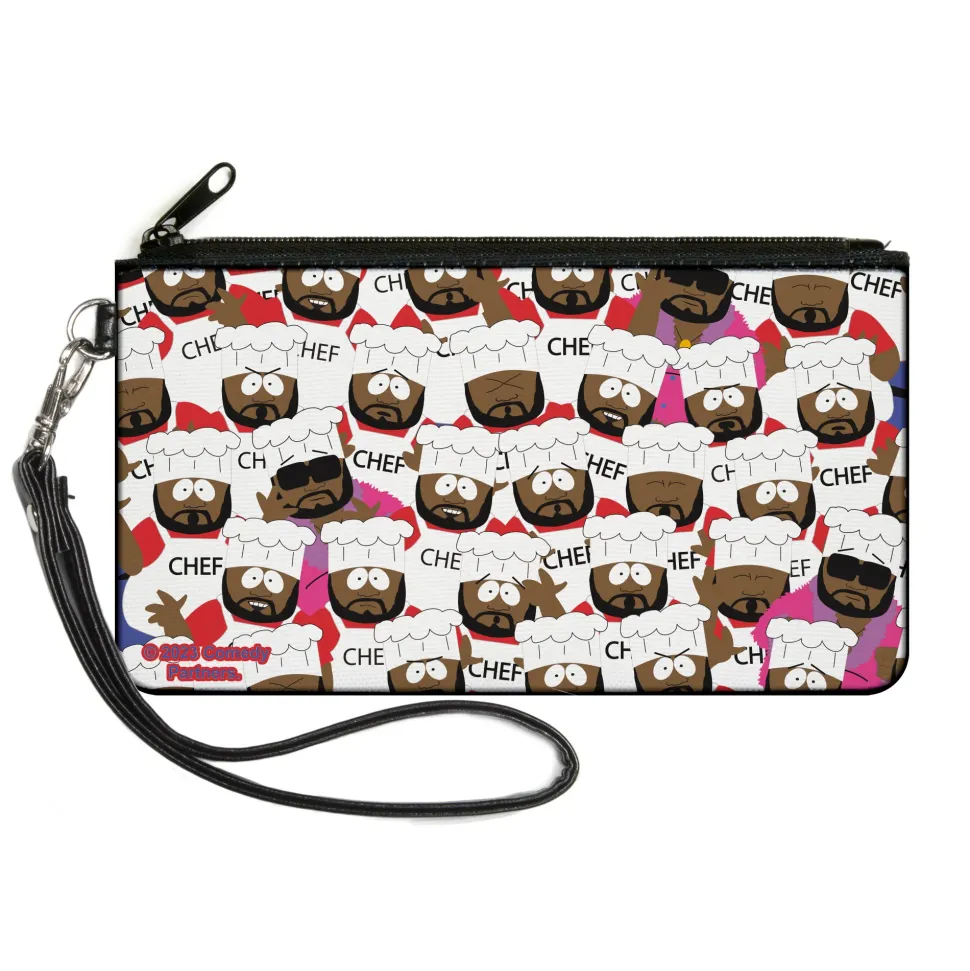 Canvas Zipper Wallet - LARGE - South Park Chef Expressions Stacked