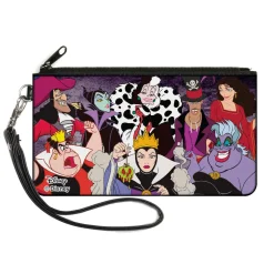 Canvas Zipper Wallet - LARGE - Disney 8-Villains Group Pose Purple Fade