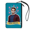 Canvas Zipper Wallet - LARGE - Riverdale ARCHIE ANDREWS Pose Hearts Doodle Blue White Pinks