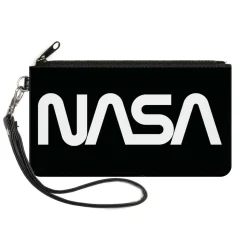 Canvas Zipper Wallet - LARGE - NASA Text Black White