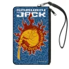 Canvas Zipper Wallet - LARGE - SAMURAI JACK MY QUEST CONTINUES Katana Pose Swirl Blues