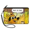 Canvas Zipper Wallet - LARGE - THIS IS FINE Question Hound Cafe Fire Comic Strip