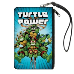 Canvas Zipper Wallet - LARGE - Teenage Mutant Ninja Turtles TURTLE POWER Group Pose Rays Blues