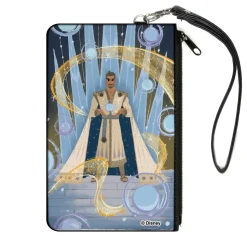 Canvas Zipper Wallet - LARGE - Wish King Magnifico Orb and Swirl Pose Blues/Yellows