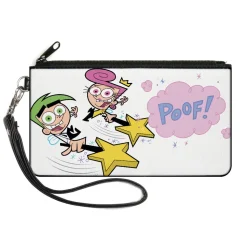 Canvas Zipper Wallet - LARGE - THE FAIRLY ODDPARENTS Cosmo and Wanda POOF Pose White
