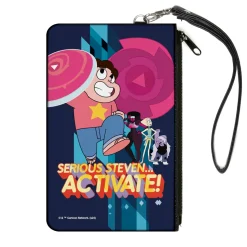 Canvas Zipper Wallet - LARGE - Steven Universe SERIOUS STEVEN…ACTIVATE Group Pose Blues