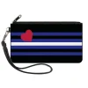 Canvas Zipper Wallet - LARGE - Flag Leather Black Blue Red White