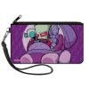 Canvas Zipper Wallet - LARGE - Invader Zim and GIR Voot Cruiser Pose and Bone Purples