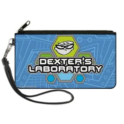Canvas Zipper Wallet - LARGE - DEXTER'S LABORATORY Title Logo and Dexter Pose Blues
