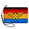 Canvas Zipper Wallet - LARGE - Wonder Woman Logo Stripe Red Yellows Blue