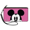 Canvas Zipper Wallet - LARGE - Mickey Mouse Face Character Close-Up Pink