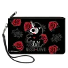 Canvas Zipper Wallet - LARGE - Skelanimals Bonita the Unicorn NEED LOVE Pose Black/Gray/Red/White