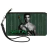 Canvas Zipper Wallet - LARGE - ARROW Standing Pose2 Arrow Tips Greens Grays