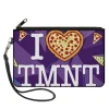 Canvas Zipper Wallet - LARGE - Classic TMNT Turtles Pose18 Eating Pizza GOT PIZZA? Pepperoni Pizza Gold Red