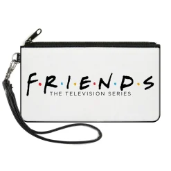 Canvas Zipper Wallet - LARGE - FRIENDS-THE TELEVISION SERIES Logo White Black Multi Color