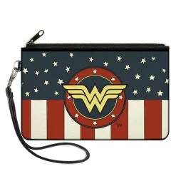 Canvas Zipper Wallet - LARGE - WONDER WOMAN/Logo Americana Red/White/Blue/Yellow