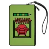 Canvas Zipper Wallet - LARGE - Blue's Clues Steve's Handy Dandy Notebook Thinking Chair Greens Red