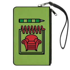 Canvas Zipper Wallet - LARGE - Blue's Clues Steve's Handy Dandy Notebook Thinking Chair Greens Red