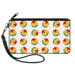 Canvas Zipper Wallet - LARGE - Disney Pixar Luxo Ball Monogram White Yellow Blue Red