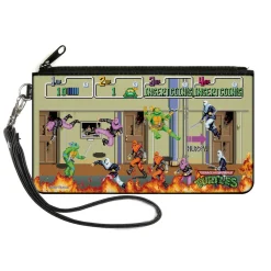 Canvas Zipper Wallet - LARGE - Teenage Mutant Ninja Turtles 8-Bit Video Battle Scene