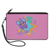 Canvas Zipper Wallet - LARGE - Furby Purple Furby NOH-LAH WAH-TEE Star Pose Pink/Multi Color