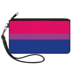 Canvas Zipper Wallet - LARGE - Flag Bisexual Pink Purple Blue