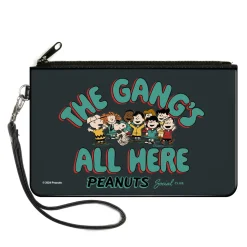 Canvas Zipper Wallet - LARGE - Peanuts Gang THE GANG'S ALL HERE Group Pose Black/Blue