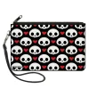 Canvas Zipper Wallet - LARGE - Skelanimals Face Logo and Heart Black/White/Red