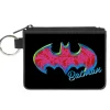 Canvas Zipper Wallet - MINI X-SMALL - BATMAN Icon/Batman Pose Fill Black/Yellows/Blues/Pinks