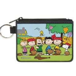 Canvas Zipper Wallet - MINI X-SMALL - Peanuts Gang Backyard Baseball Group Pose