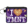 Canvas Zipper Wallet - MINI X-SMALL - Classic TMNT Turtles Pose18 Eating Pizza GOT PIZZA? Pepperoni Pizza Gold Red