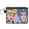 Canvas Zipper Wallet - MINI X-SMALL - Cinderella and Wicked Step Mother Lady Tremaine Face Blocks