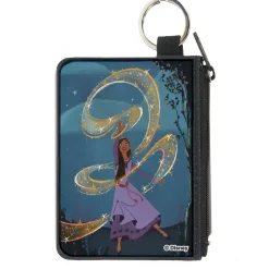 Canvas Zipper Wallet - MINI X-SMALL - Wish Asha Dancing Swirl Pose Blues/Yellows