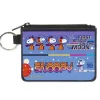 Canvas Zipper Wallet - MINI X-SMALL - Peanuts SNOOPY FIRST BEAGLE ON THE MOON Poses Blue/Multi Color