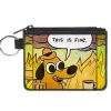 Canvas Zipper Wallet - MINI X-SMALL - THIS IS FINE Question Hound Cafe Fire Comic Strip