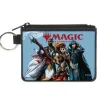 Canvas Zipper Wallet - MINI X-SMALL - MAGIC THE GATHERING Three Planeswalker Group Pose and Title Logo Light Blue