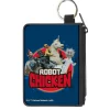 Canvas Zipper Wallet - MINI X-SMALL - ROBOT CHICKEN Title Logo and Group Pose Blue